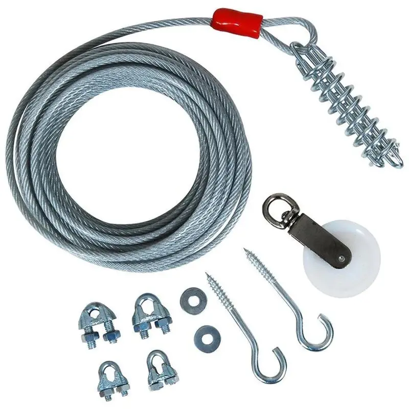 Pet Tie-Out Cable Trolley System – Adjustable Yard Restraint For Dogs (Model 3417050) 1
