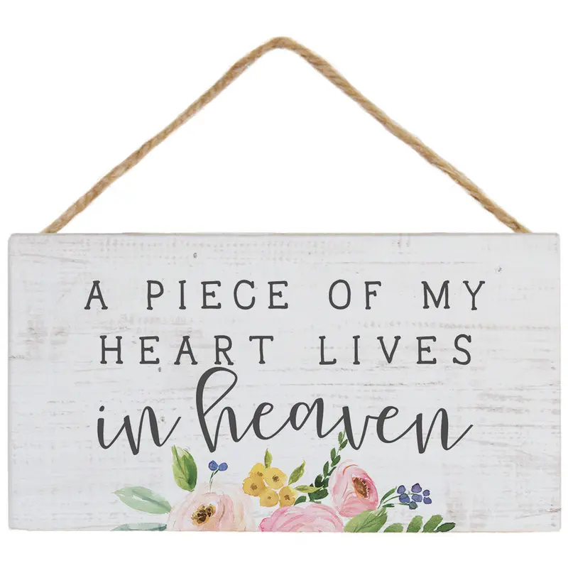 'Piece Of My Heart' Petite Hanging Accent – Decorative Wooden Charm With Ribbon Hanger (Pha1055) 1