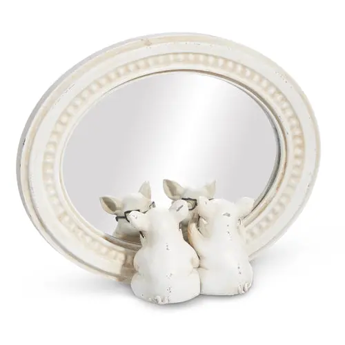 Pig With Glasses Wall Mirror Decor – Humorous Farm Animal Accent Piece 1