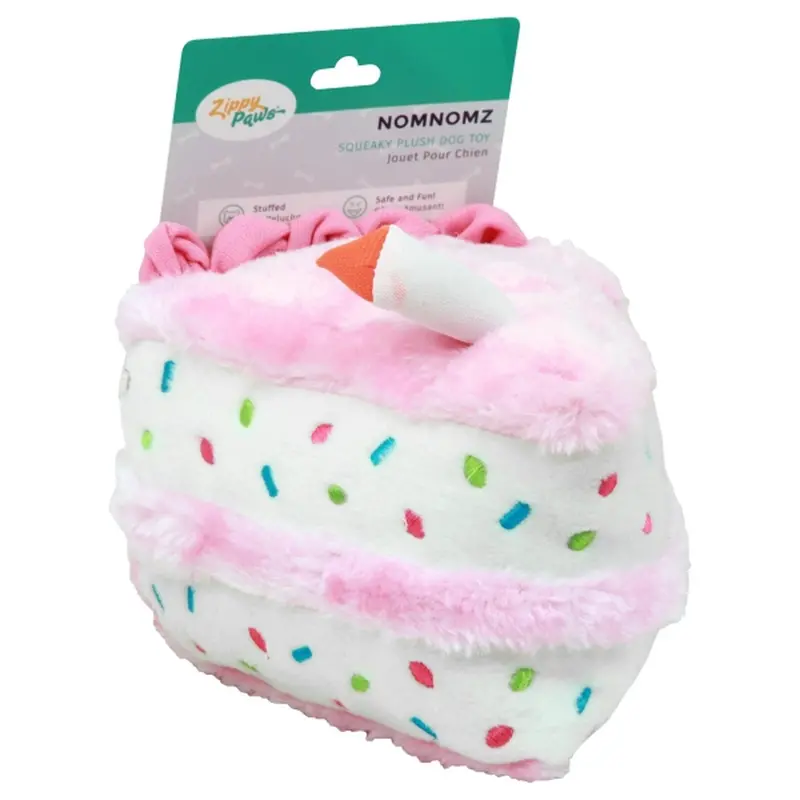 Pink Birthday Cake Dog Toy – Festive Plush With Crinkle & Squeak 1