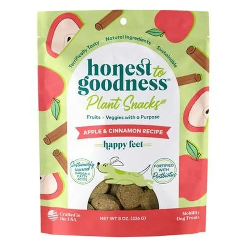 Plant Snacks Apple & Cinnamon Dog Treats – Happy Feet Crunch, 8 Oz 1