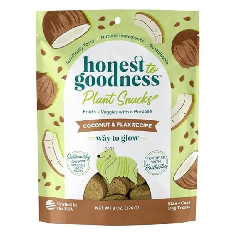 Plant Snacks Coconut & Flax Dog Treats – Way To Glow Formula, 8 Oz 1