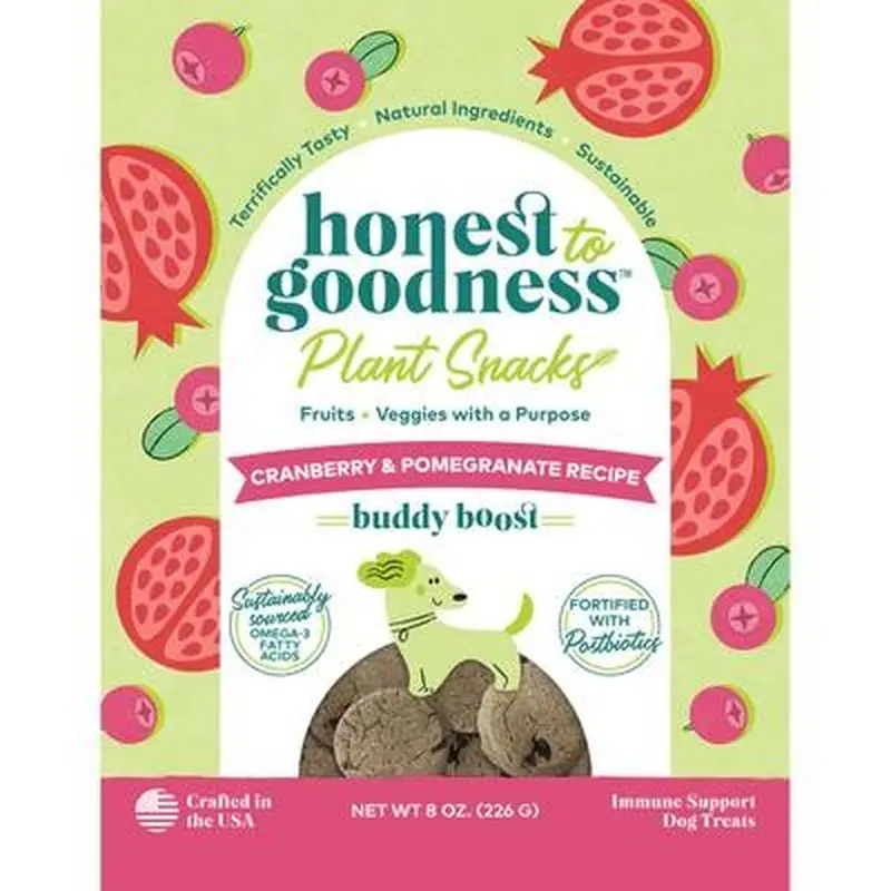 Plant Snacks Cranberry & Pomegranate Dog Treats – Crunchy Buddy Boost, 8 Oz 1