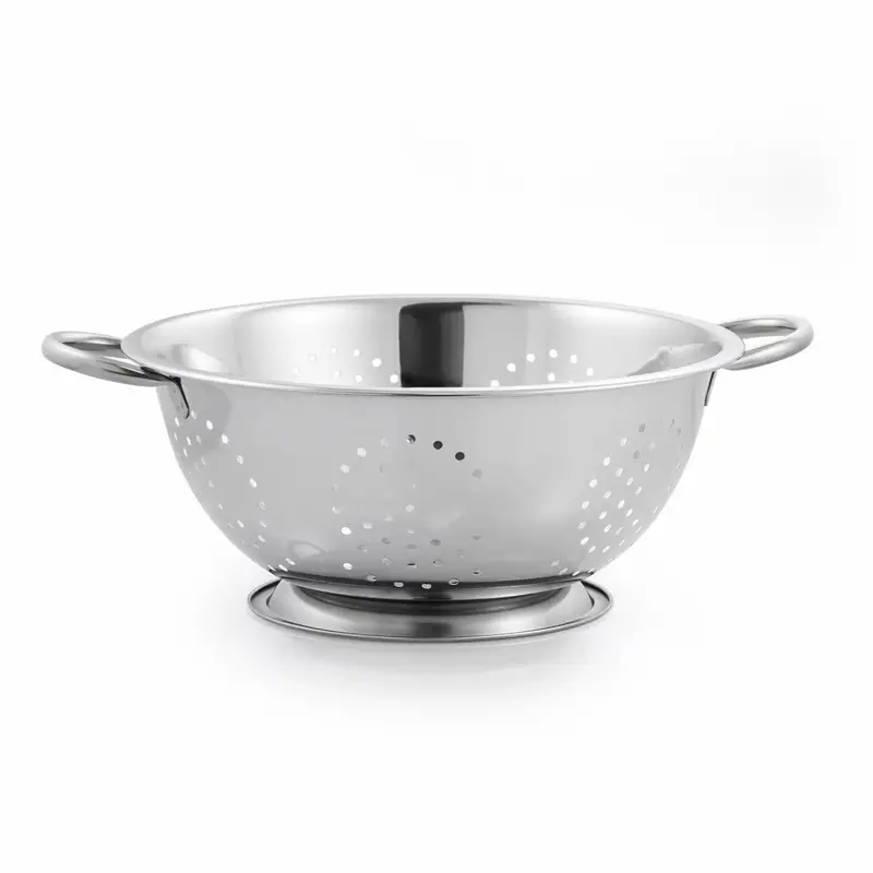 Polished Stainless Steel Colander – Fine-Mesh Kitchen Strainer 726 1
