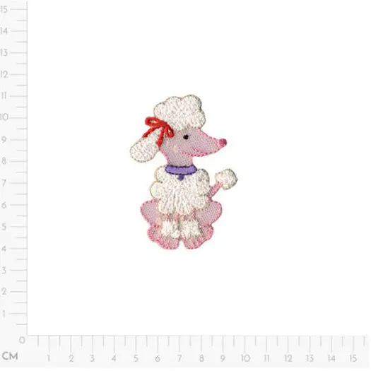 Poodle-Themed Embroidered Appliqué (Style M15373) 1