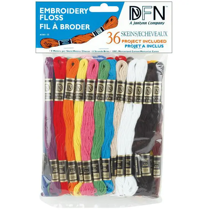 Premium Cotton Embroidery Floss Variety Pack – 36 Colors (3001 Series) 1