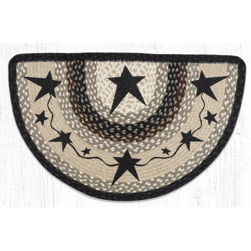 Primitive Black Star Accent Rug Scp-313 1