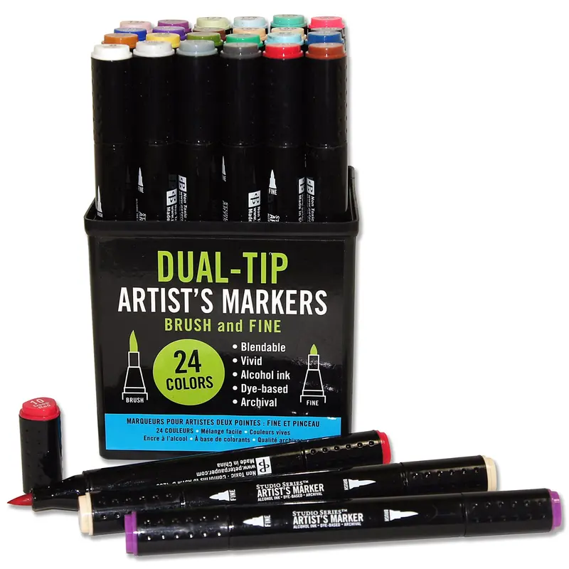 Professional Dual-Tip Alcohol-Based Markers – Vibrant Artist Set 318411 1