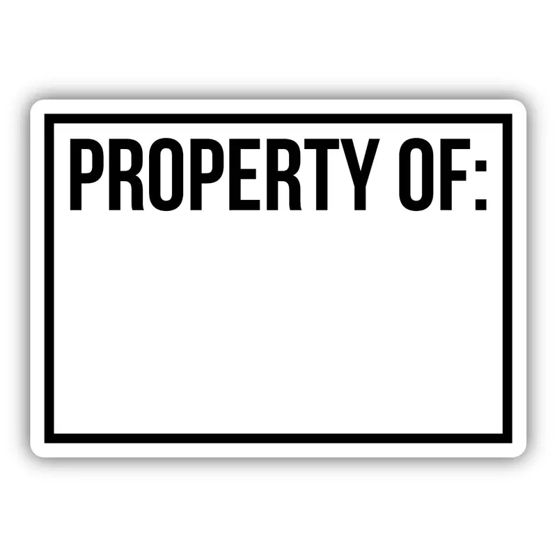 ‘Property Of’ Personalized Label Sticker – 3329-Lstk 1