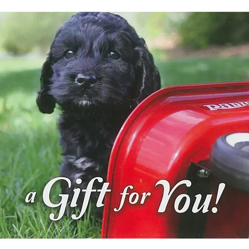 Puppy & Red Wagon Gift Card Holder – Charming Keepsake Sleeve 1