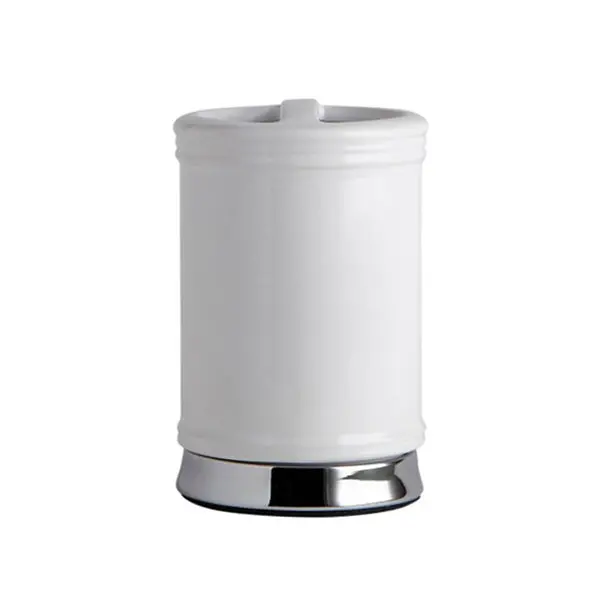 Quinn Ceramic Toothbrush Holder – Sleek White Bathroom Accessory 1