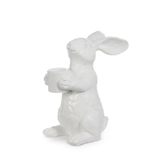 Rabbit-Themed Ceramic Candle Stand – Minimalist Tabletop Decor (Model 4411097) 1