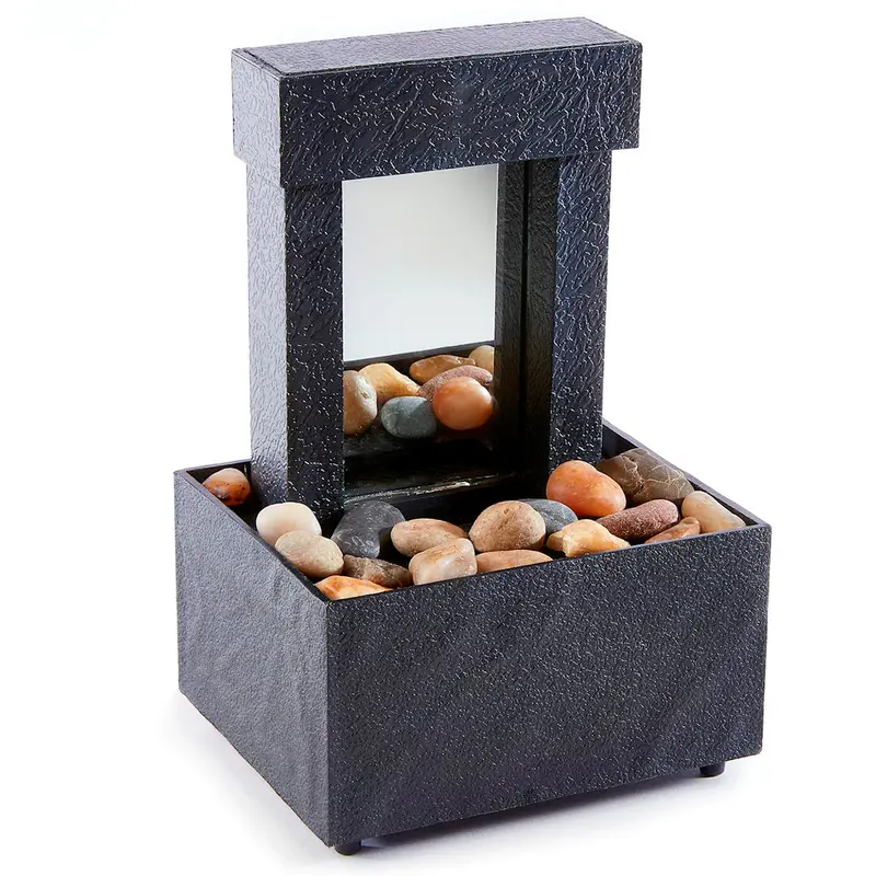 Reflections Led Table Fountain – Mirrored Water Feature With Soft Lighting 1