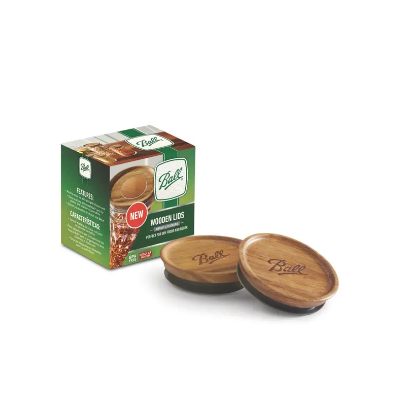 Regular-Mouth Mason Jar Wooden Lids – Set Of 3 Natural Wood Covers 1
