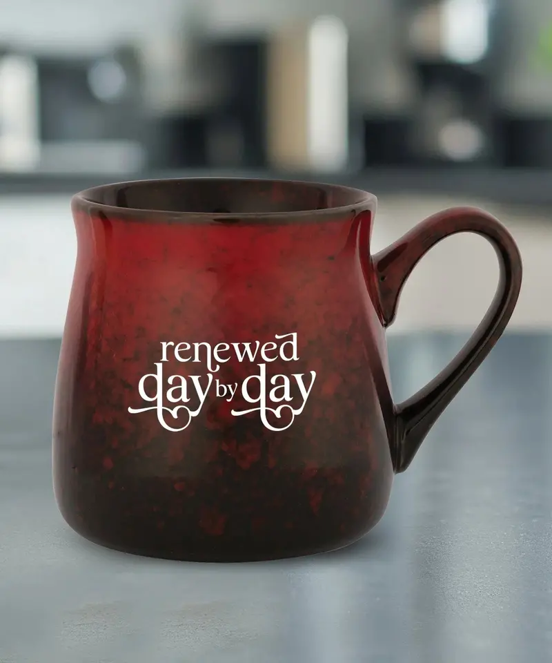 'Renewed Day By Day' Ceramic Coffee Mug – Hopeful Faith-Based Drinkware 4899 1