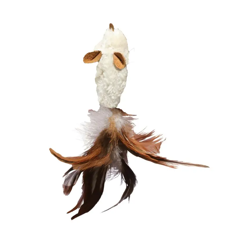 Replaceable Feathered Mouse Toy For Cats – Interactive & Engaging 1