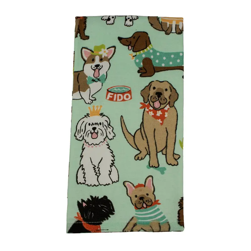 Reversible Dual-Sided Kitchen Towel Set – Woof-Themed Design 1