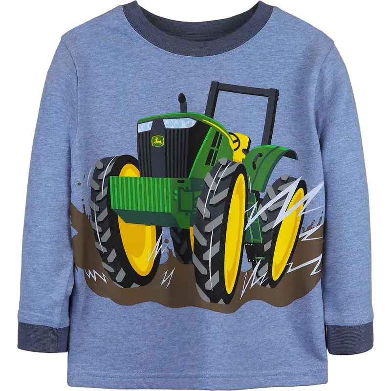 Rugged Tractor Graphic Long-Sleeve Tee For Toddler Boys 1