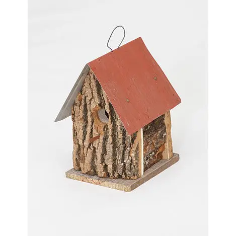 Rustic Bark-Finish Miniature Birdhouse – Sm21 Natural Design 1