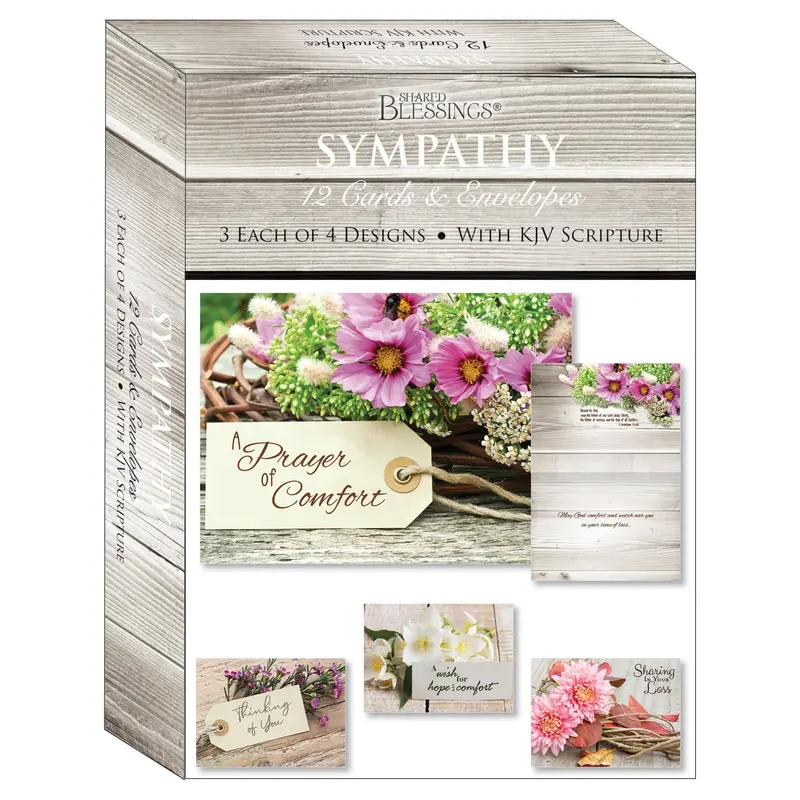 Rustic Flowers Sympathy Card Set – Elegant Boxed Greetings Sbeg22360 1