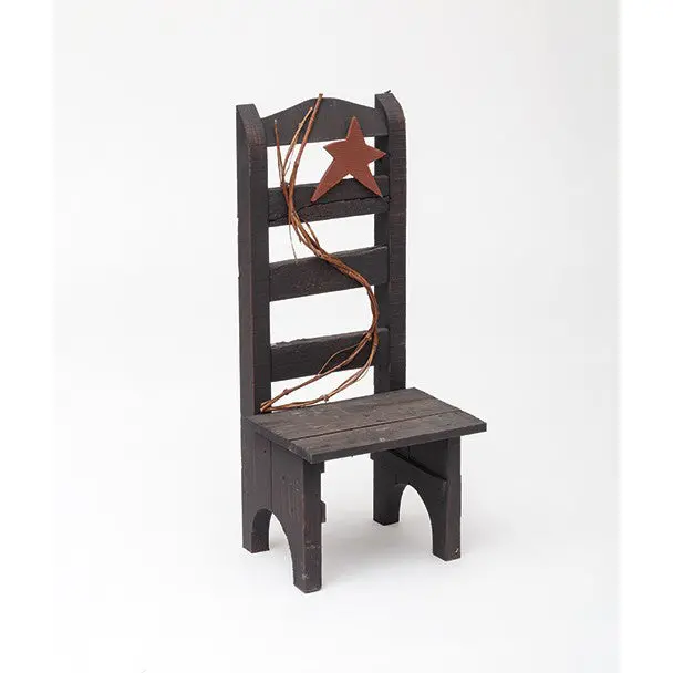 Rustic Wooden Accent Chair – Distressed Farmhouse-Style Seat With Natural Grain Finish (B3) 1