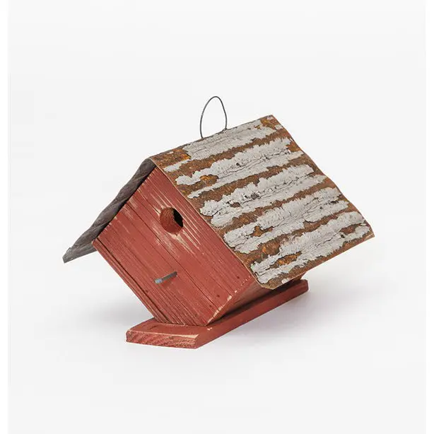 Rustic Wren House – Hand-Painted Wooden Birdhouse For Garden Display 1
