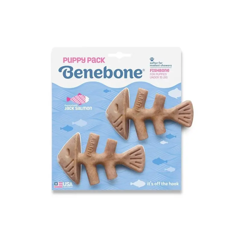 Salmon-Flavored Fishbone Chew Toy For Small Puppies 1