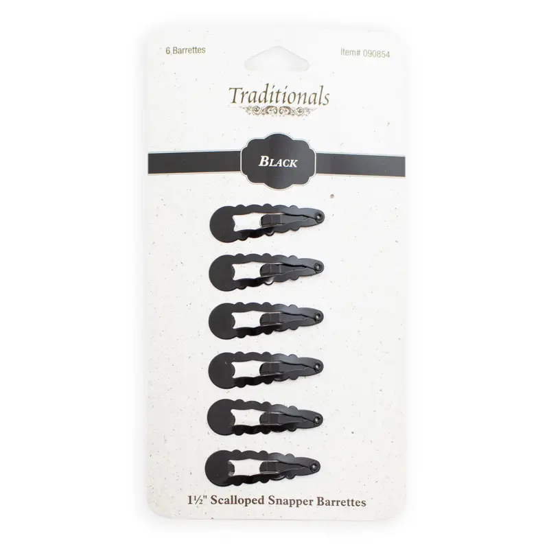 Scallop Edge Snapper Hair Barrettes – Decorative Clip Set 090854 1