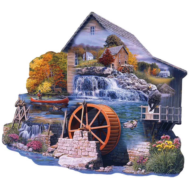 Scenic ‘Old Mill Stream’ Jigsaw Puzzle – 1000-Piece Premium Puzzle (95065) 1