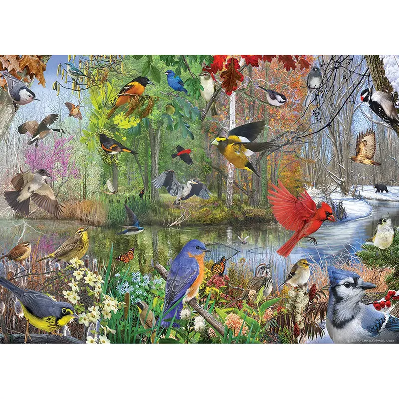 Seasonal Birds 1000-Piece Jigsaw Puzzle 1