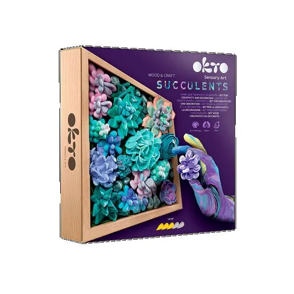 Sensory Art 3D Wooden Succulent Craft Kit – Tactile Woodcraft Project For Kids & Adults (Item 10010) 1