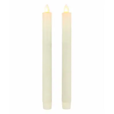 Set Of 2 Led Aurora Taper Candles – Realistic Flameless Pillars With Color Shift (44613) 1