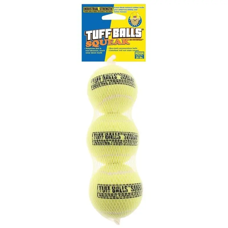 Set Of 3 Squeaking Rubber Balls For Dogs – Tough & Fun 1