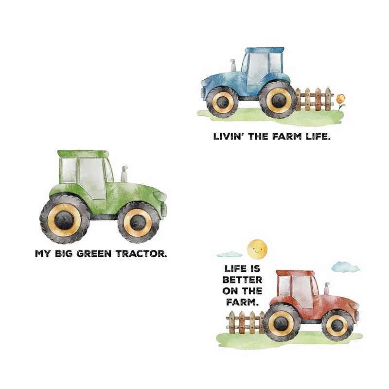 Set Of 3 Tractor-Printed Cotton Handkerchiefs Ch1517 1