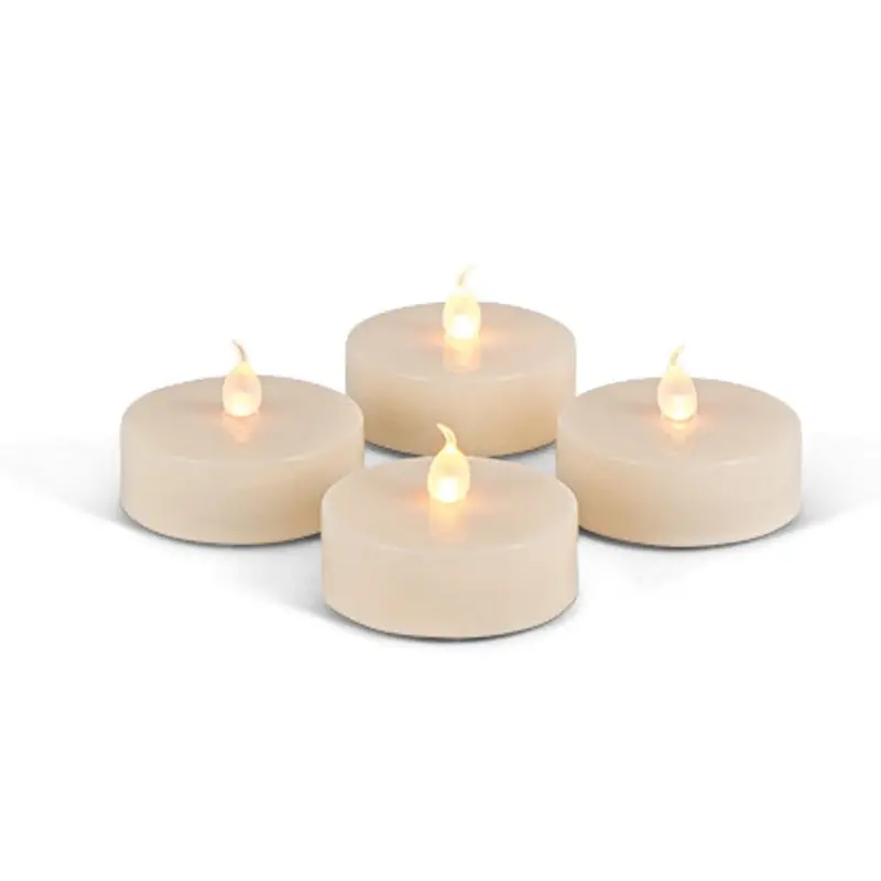 Set Of 4 Jumbo Led Tealights – Auto-Timer Flameless Candles 43837 1