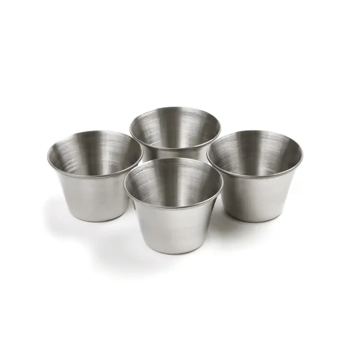 Set Of 4 Stainless Steel Sauce Cups & Butter Dishes – Modern Tableware 1