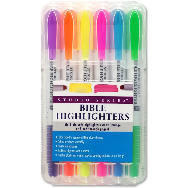 Set Of 6 Bible Highlighters With Fine Tips And Fade-Resistant Ink 1