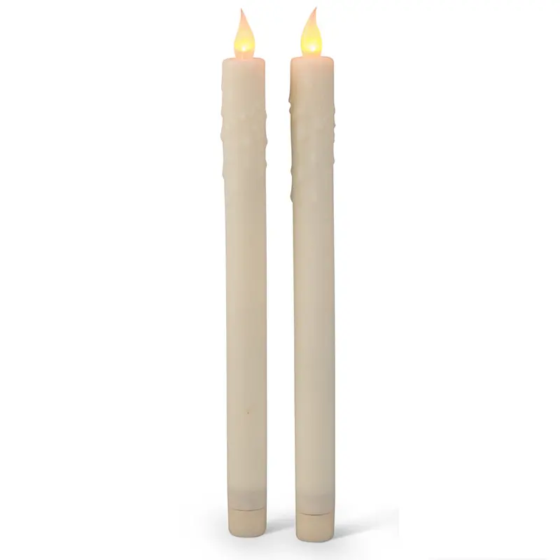 Set Of Two Led Taper Candles – Realistic Flame Effect, Model 43213 1