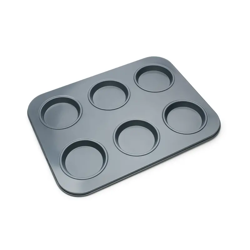 Shallow 6-Cup Muffin Tin – Even-Baking Non-Stick Pan 1