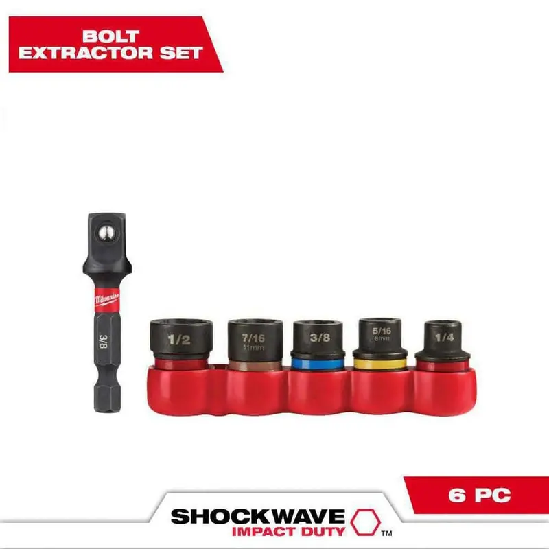 Shockwave 6-Piece Impact-Grade Bolt Extractor Set 1
