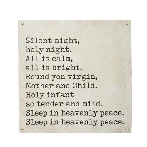 Silent Night Paper Tapestry – Vintage-Inspired Holiday Wall Hanging With Script Lyrics 1