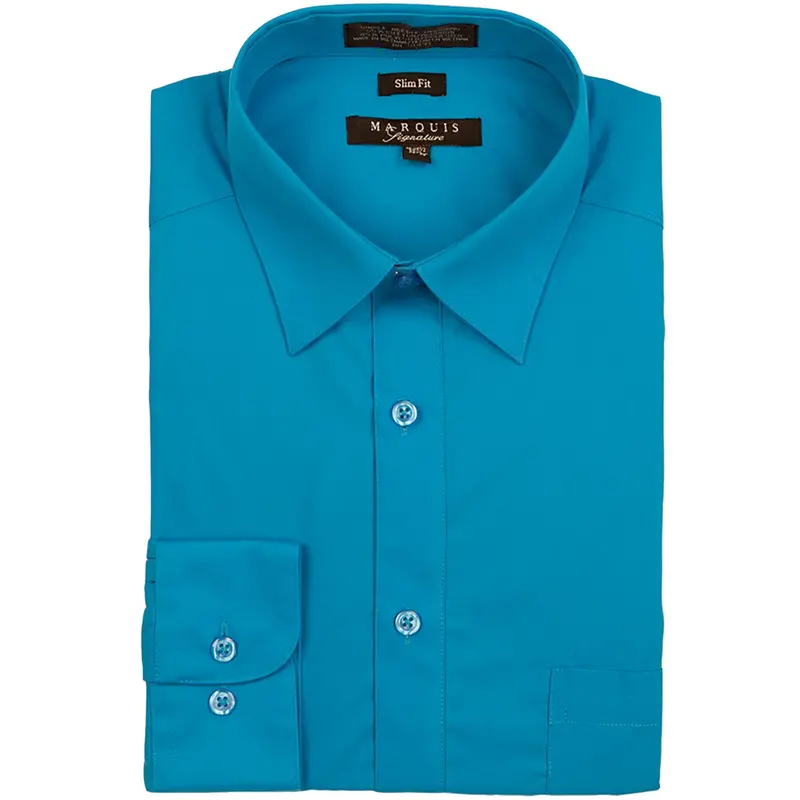 Slim-Fit Solid Dress Shirt For Men – Modern Cut, Style 009Sl 1