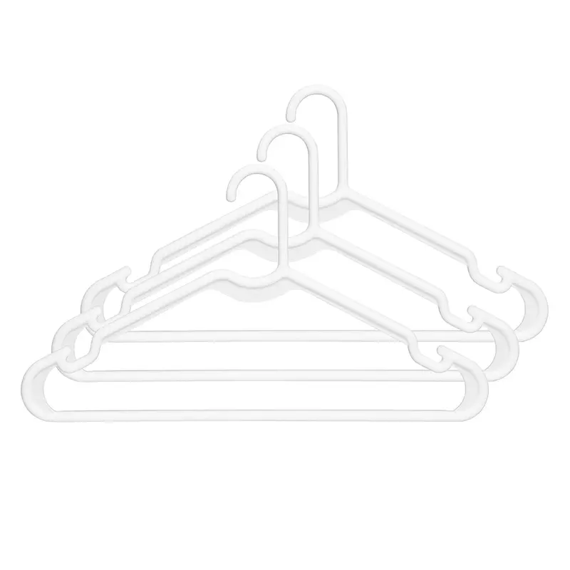 Slimline White Plastic Hangers – Pack Of 3 Space-Saving Garment Supports 1