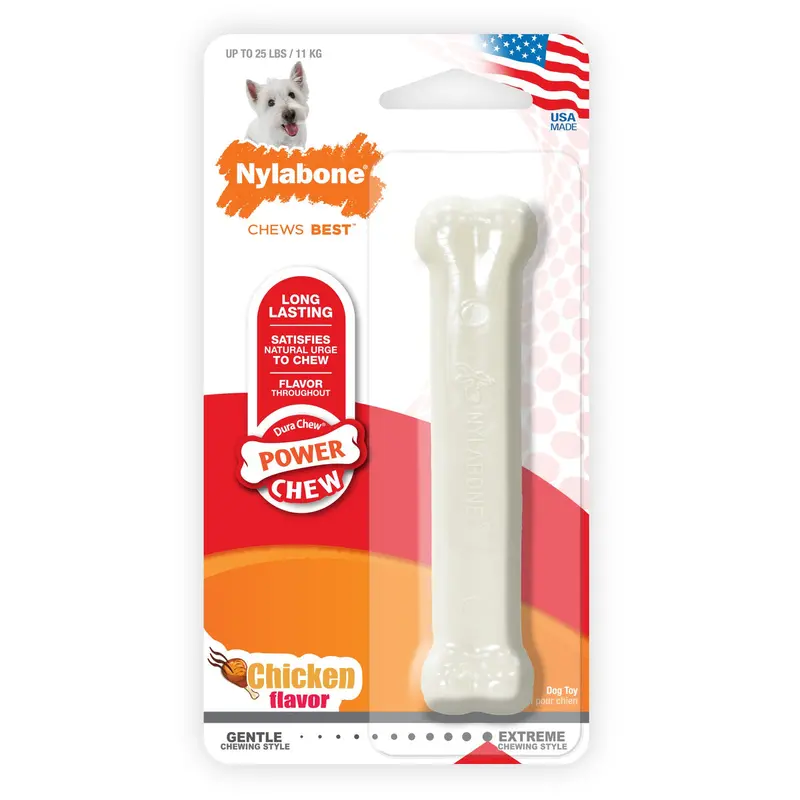 Small Original Power Chew Bone Dog Toy In Chicken Flavor 1