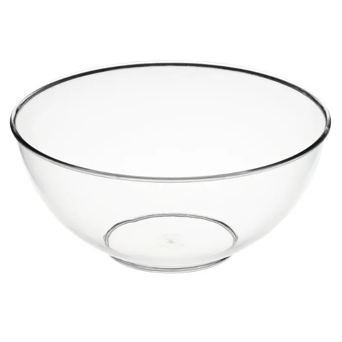 Smooth Contemporary Clear Plastic Bowl – Modern Serving Or Storage Dish 1