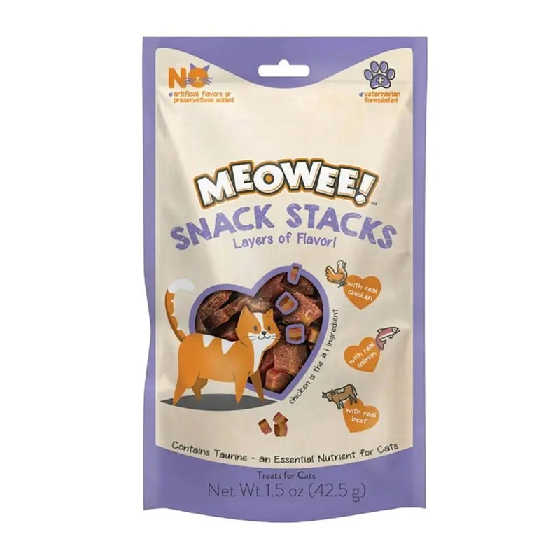 Snack Stacks Cat Treats – Real Chicken, Salmon & Beef Blend (1.5 Oz) 1