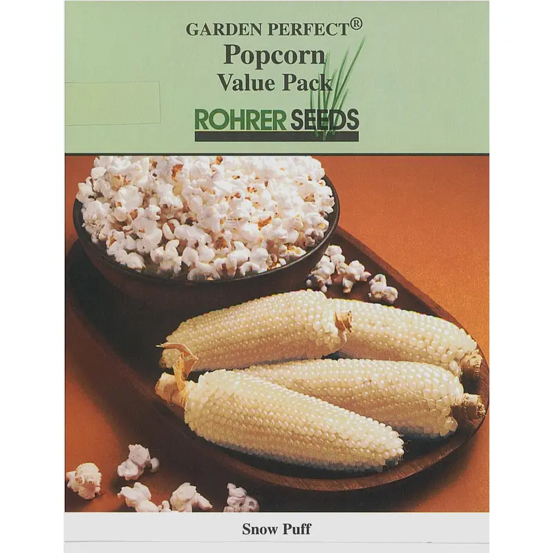 Snow Puff White Popcorn Seeds – Half-Pound Hybrid For Gourmet Popping 1