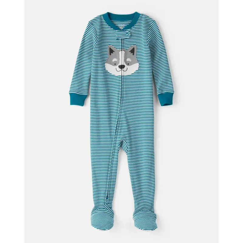 Snug-Fit 2-Way Zip Footed Baby Pajamas 1