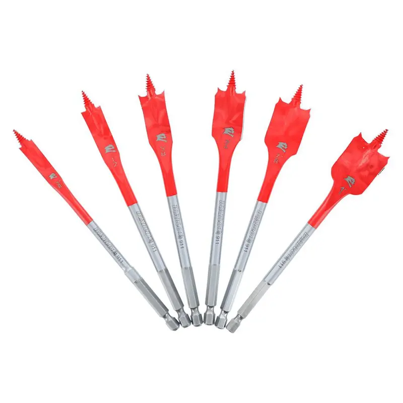 Speedemon Spade Bit Set – 6-Piece High-Carbon Steel Flat Drill Collection For Woodworking 1