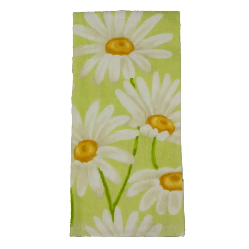 Spring Daisy Pale Green Kitchen Towel – Soft Cotton Decorative & Functional Towel 1